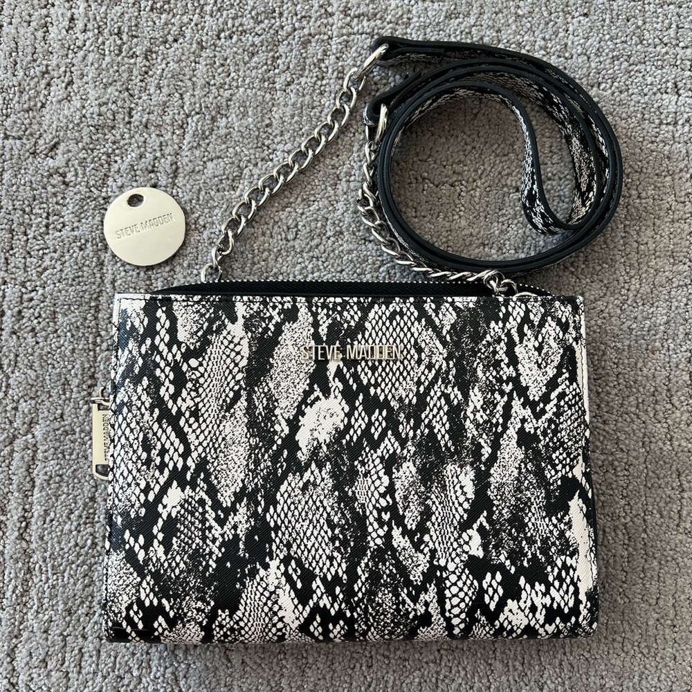 Steve Madden Faux Leather Snakeskin Print Crossbody
